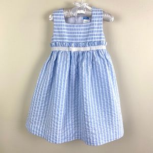Luli & Me Blue and White Striped Dress Toddler Girl Size 2T